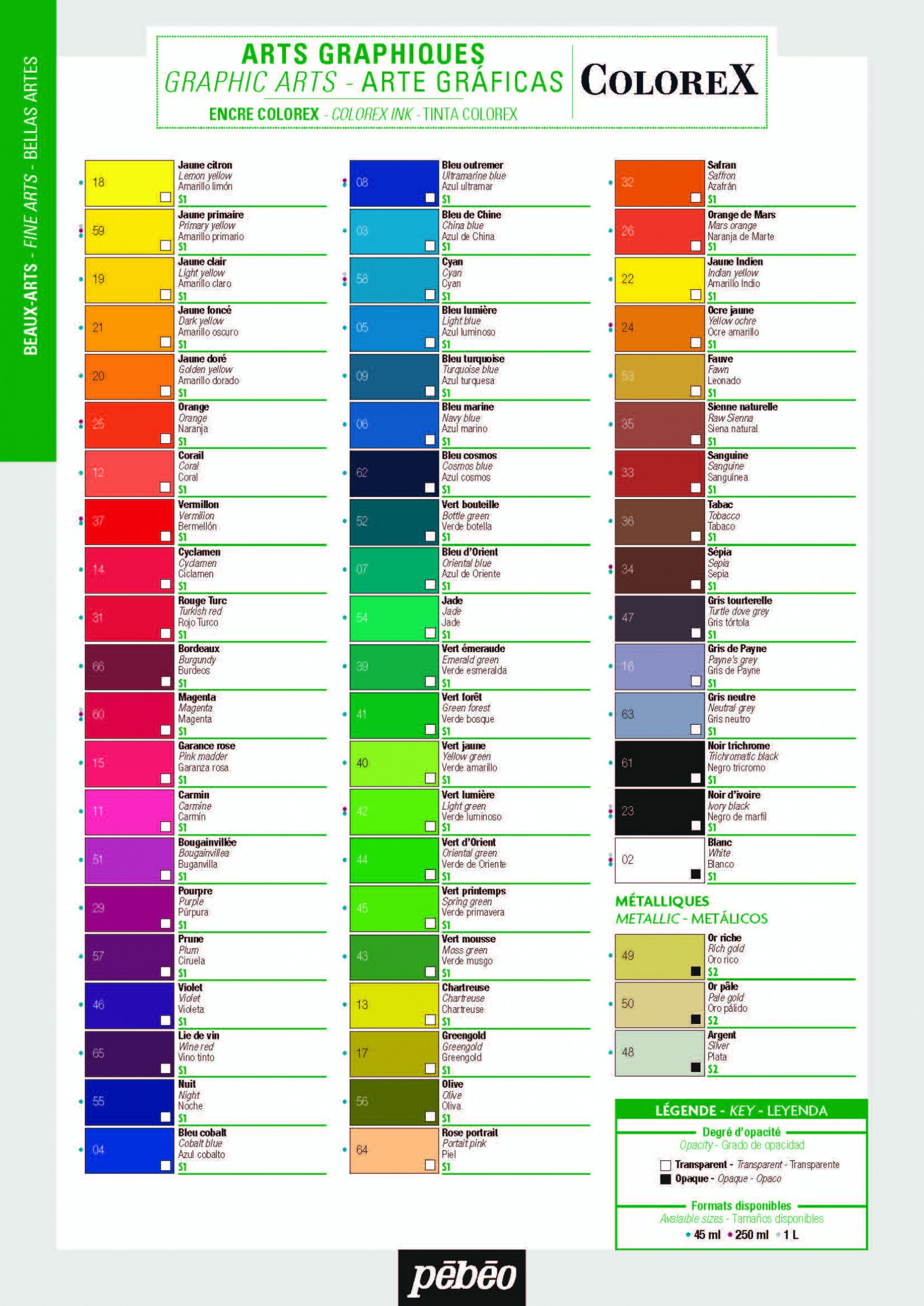 Encre aquarelle Colorex - Set de 5 x 45 - Scrapmalin